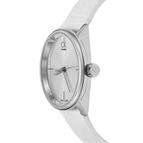 Calvin Klein Accent Silver Dial White Leather Strap Watch for Women - K2Y2Y1KW Authentic Buy Shop Now