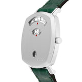 Gucci Grip Quartz Silver Dial Green Leather Strap Watch For Women - YA157404 Authentic Buy Shop Now