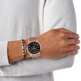 Guess Delancy Black Dial Rose Gold Mesh Bracelet Watch for Men - W0871G5 Authentic Buy Shop Now