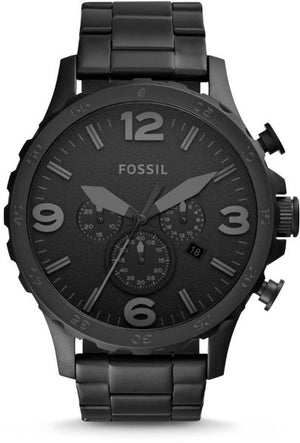 Fossil Nate Chronograph Black Dial Black Steel Strap Watch for Men - JR1401 Authentic Buy Shop Now
