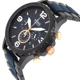Fossil Nate Chronograph Blue Dial Two Tone Steel Strap Watch for Men - JR1494 Authentic Buy Shop Now