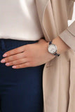 Emporio Armani Aurora Quartz Mother Of Pearl White Dial Blue Leather Strap Watch For Women - AR11090 Authentic Buy Shop Now