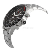 Hugo Boss Rafale Chronograph Black Dial Silver Steel Strap Watch for Men - 1513509 Authentic Buy Shop Now