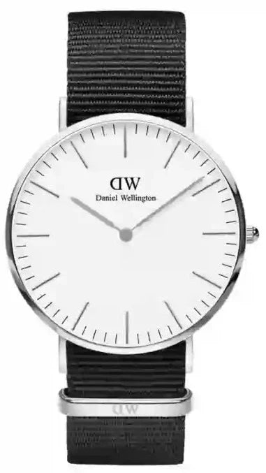 Daniel Wellington Classic Cornwall White Dial Black Nylon Strap Watch For Men - DW00100258 Authentic Buy Shop Now
