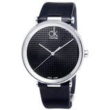 Calvin Klein Sight Black Dial Black Leather Strap Watch for Men - K1S21102 Authentic Buy Shop Now