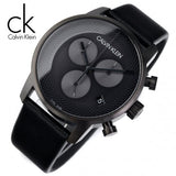 Calvin Klein City Chronograph Grey Dial Black Leather Strap Watch for Men - K2G177C3 Authentic Buy Shop Now