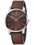 Calvin Klein City Brown Dial Brown Leather Strap Watch for Men - K2G211GK Authentic Buy Shop Now