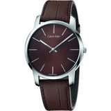 Calvin Klein City Brown Dial Brown Leather Strap Watch for Men - K2G211GK Authentic Buy Shop Now