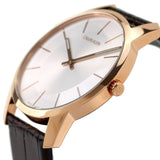 Calvin Klein City Silver Dial Brown Leather Strap Watch For Men - K2G21629 Authentic Buy Shop Now