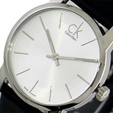 Calvin Klein City Silver Dial Black Leather Strap Watch For Women - K2G231C6 Authentic Buy Shop Now