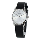 Calvin Klein City Silver Dial Black Leather Strap Watch For Women - K2G231C6 Authentic Buy Shop Now