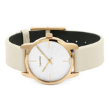Calvin Klein City Silver Dial White Leather Strap Watch for Women - K2G236X6 Authentic Buy Shop Now