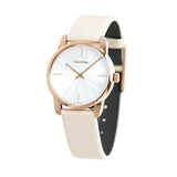 Calvin Klein City Silver Dial White Leather Strap Watch for Women - K2G236X6 Authentic Buy Shop Now