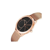 Calvin Klein Minimal Black Dial Rose Gold Mesh Bracelet Watch for Men - K3M22621 Authentic Buy Shop Now