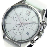 Calvin Klein Masculine Chronograph White Dial White Leather Strap Watch for Men - K2H27101 Authentic Buy Shop Now