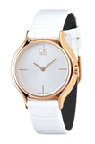 Calvin Klein Skirt White Dial White Leather Strap Watch for Women - K2U236K6 Authentic Buy Shop Now