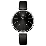 Calvin Klein Equal Black Dial Black Leather Strap Watch for Women - K3E231C1 Authentic Buy Shop Now