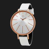 Calvin Klein Equal Silver Dial White Leather Strap Watch for Women - K3E236L6 Authentic Buy Shop Now