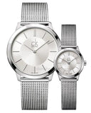 Calvin Klein Minimal Silver Dial Silver Mesh Bracelet Watch for Men - K3M21126 Authentic Buy Shop Now