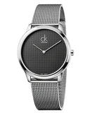 Calvin Klein Minimalist Black Dial Silver Mesh Bracelet Watch for Men - K3M2112X Authentic Buy Shop Now