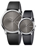 Calvin Klein Minimal Grey Dial Black Leather Strap Watch for Men - K3M221C3 Authentic Buy Shop Now