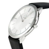 Calvin Klein Minimalist White Dial Black Leather Strap Watch for Men - K3M211C6 Authentic Buy Shop Now