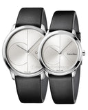 Calvin Klein Minimal Silver Dial Black Leather Strap Watch for Men - K3M211CY Authentic Buy Shop Now