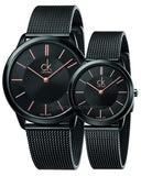 Calvin Klein Minimal Black Dial Black Mesh Bracelet Watch for Men - K3M21421 Authentic Buy Shop Now
