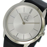 Calvin Klein Minimal Silver Dial Black Leather Strap Watch for Women - K3M221C6 Authentic Buy Shop Now
