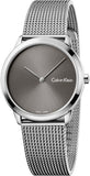 Calvin Klein Minimal Grey Dial Silver Mesh Bracelet Watch for Women - K3M221Y3 Authentic Buy Shop Now