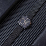 Calvin Klein Minimal Black Dial Black Mesh Bracelet Watch for Women - K3M5245X Authentic Buy Shop Now