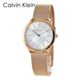 Calvin Klein Minimal White Dial Rose Gold Mesh Bracelet Watch for Women - K3M22Y2X Authentic Buy Shop Now