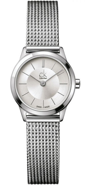 Calvin Klein Minimal White Dial Silver Mesh Bracelet Watch for Women - K3M23126 Authentic Buy Shop Now