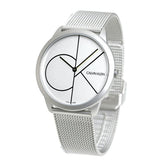 Calvin Klein Minimal White Dial Silver Mesh Bracelet Watch for Men - K3M5115X Authentic Buy Shop Now