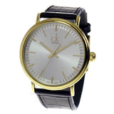 Calvin Klein Surround Silver Dial Black Leather Strap Watch for Men - K3W215C6 Authentic Buy Shop Now
