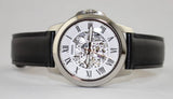 Fossil Grant Automatic Skeleton White Dial Black Leather Strap Watch for Men - ME3101 Authentic Buy Shop Now
