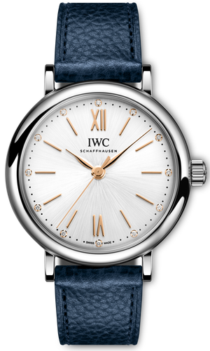IWC Portofino Automatic Silver Dial Blue Leather Strap Watch for Women - IW357411 Authentic Buy Shop Now