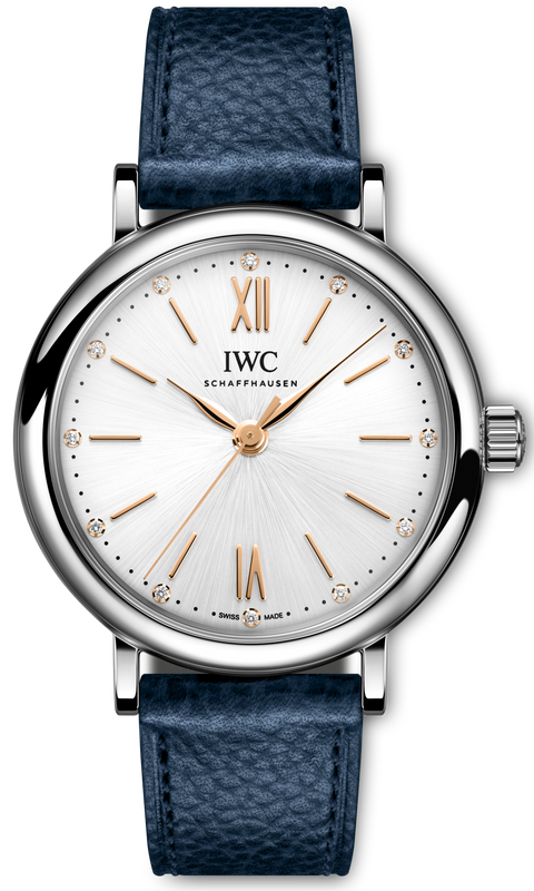 IWC Portofino Automatic Silver Dial Blue Leather Strap Watch for Women - IW357411 Authentic Buy Shop Now