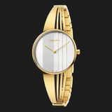 Calvin Klein Drift Silver Dial Gold Steel Strap Watch for Women - K6S2N516 Authentic Buy Shop Now