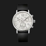 Calvin Klein Post Minimal White Dial Black Leather Strap Watch for Men - K7627120 Authentic Buy Shop Now