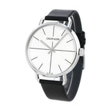 Calvin Klein Even Silver Dial Black Leather Strap Watch for Men - K7B211CY Authentic Buy Shop Now