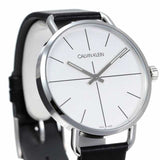 Calvin Klein Even Silver Dial Black Leather Strap Watch for Men - K7B211CY Authentic Buy Shop Now