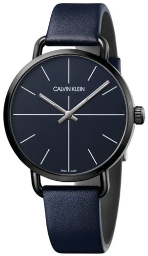 Calvin Klein Even Blue Dial Blue Leather Strap Watch for Men - K7B214VN Authentic Buy Shop Now
