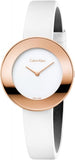 Calvin Klein Chic White Dial White Leather Strap Watch for Women - K7N236K2 Authentic Buy Shop Now