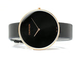 Calvin Klein Full Moon Black Dial Black Leather Strap Watch for Women - K8Y236C1 Authentic Buy Shop Now