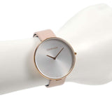 Calvin Klein Full Moon Silver Dial Pink Leather Stap Watch for Women - K8Y236Z6 Authentic Buy Shop Now