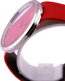 Calvin Klein Glam Transparent Dial Red Leather Strap Watch for Women - K9423144 Authentic Buy Shop Now