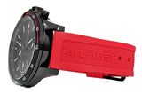 Tommy Hilfiger Multifunction Quartz Black Dial Red Rubber Strap Watch for Men - 1791722 Authentic Buy Shop Now