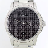 Gucci G Timeless Black Dial Silver Steel Strap Watch For Men - YA126460 Authentic Buy Shop Now