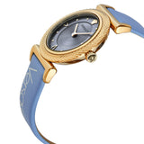 Versace V-Motif Grey Dial Blue Leather Strap Watch for Women - VERE00318 Authentic Buy Shop Now
